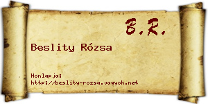 Beslity Rózsa névjegykártya