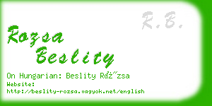 rozsa beslity business card